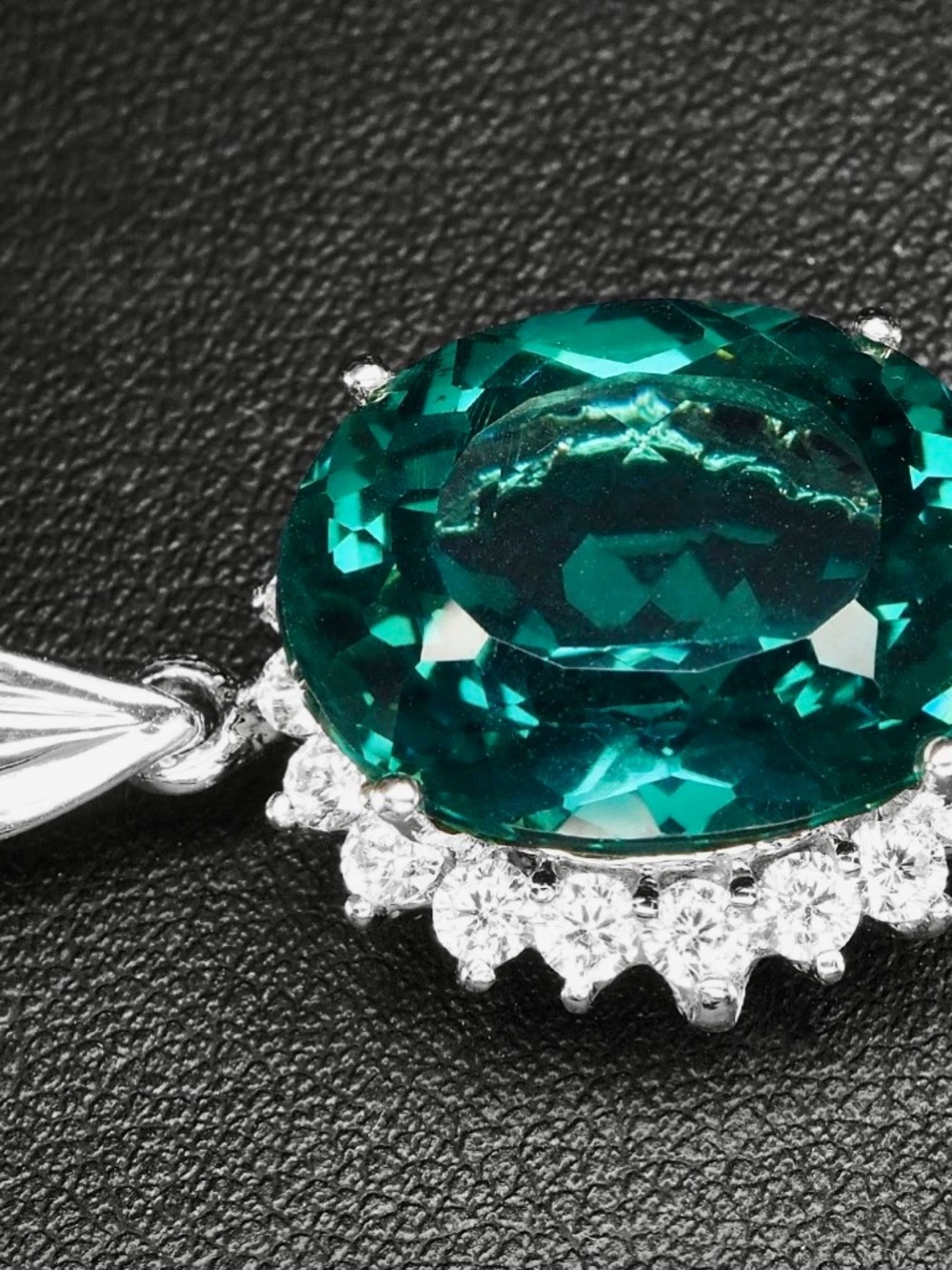 15ct Tourmaline & Sapphire Pendant Necklace .925 Sterling Silver 18" Box chain - Picture 9 of 9